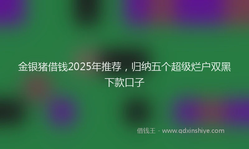 金银猪借钱2025年推荐，归纳五个超级烂户双黑下款口子
