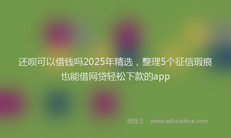 还呗可以借钱吗2025年精选，整理5个征信瑕疵也能借网贷轻松下款的app