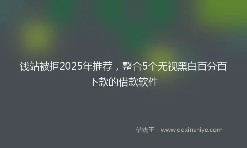 钱站被拒2025年推荐，整合5个无视黑白百分百下款的借款软件