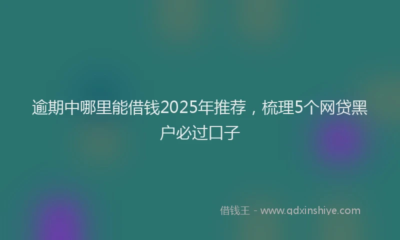 逾期中哪里能借钱2025年推荐，梳理5个网贷黑户必过口子