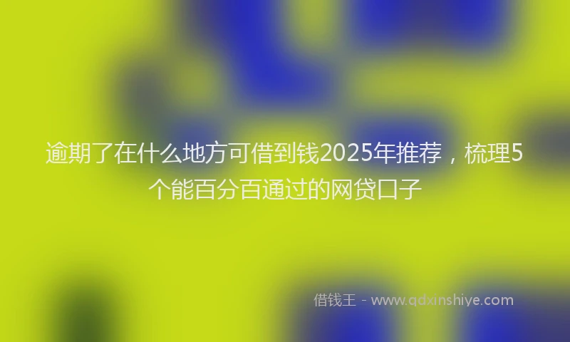 逾期了在什么地方可借到钱2025年推荐，梳理5个能百分百通过的网贷口子
