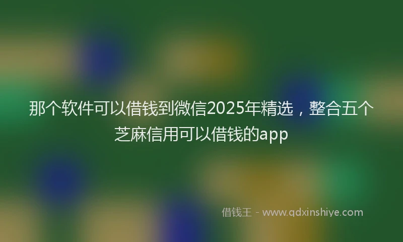 那个软件可以借钱到微信2025年精选，整合五个芝麻信用可以借钱的app