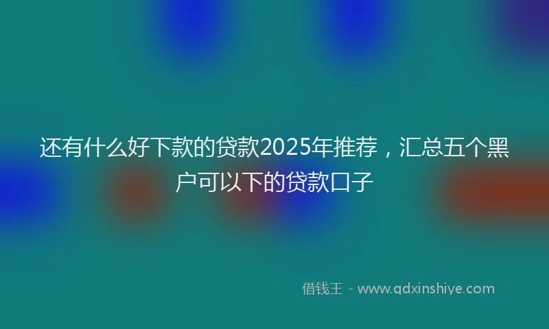 还有什么好下款的贷款2025年推荐，汇总五个黑户可以下的贷款口子
