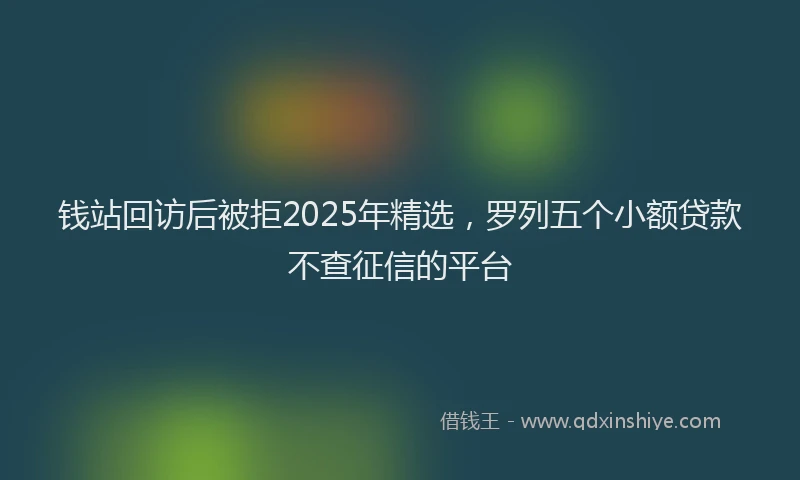 钱站回访后被拒2025年精选，罗列五个小额贷款不查征信的平台