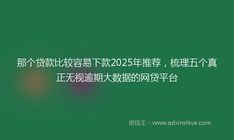 那个贷款比较容易下款2025年推荐，梳理五个真正无视逾期大数据的网贷平台