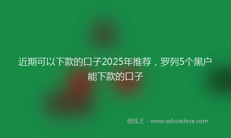 近期可以下款的口子2025年推荐，罗列5个黑户能下款的口子