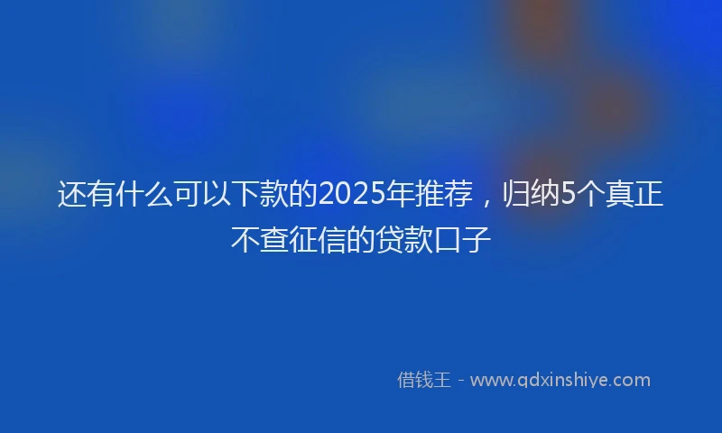还有什么可以下款的2025年推荐，归纳5个真正不查征信的贷款口子