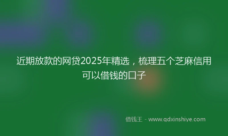 近期放款的网贷2025年精选，梳理五个芝麻信用可以借钱的口子