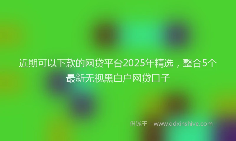 近期可以下款的网贷平台2025年精选，整合5个最新无视黑白户网贷口子