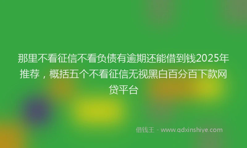 那里不看征信不看负债有逾期还能借到钱2025年推荐，概括五个不看征信无视黑白百分百下款网贷平台