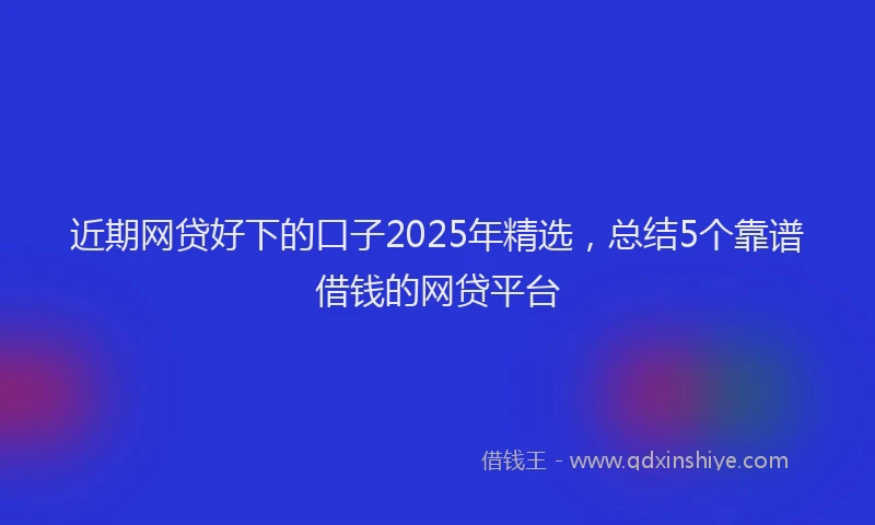 近期网贷好下的口子2025年精选，总结5个靠谱借钱的网贷平台