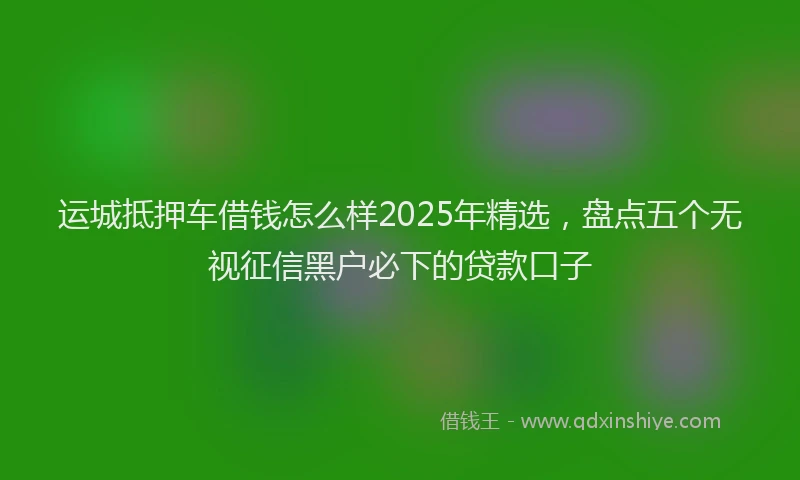 运城抵押车借钱怎么样2025年精选，盘点五个无视征信黑户必下的贷款口子