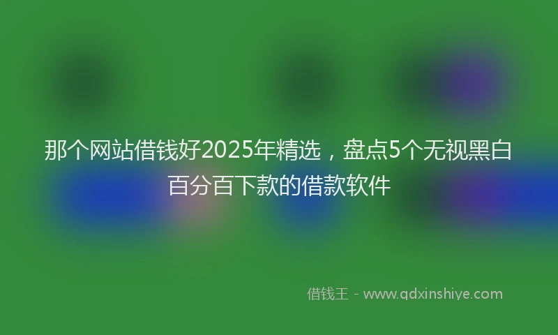 那个网站借钱好2025年精选，盘点5个无视黑白百分百下款的借款软件