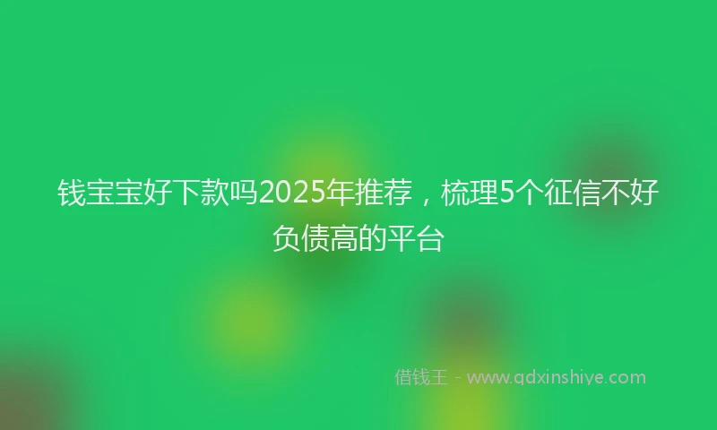 钱宝宝好下款吗2025年推荐，梳理5个征信不好负债高的平台