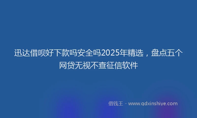迅达借呗好下款吗安全吗2025年精选，盘点五个网贷无视不查征信软件