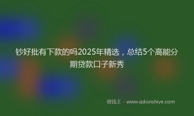 钞好批有下款的吗2025年精选，总结5个高能分期贷款口子新秀