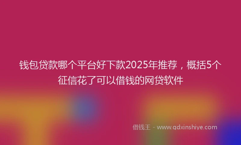 钱包贷款哪个平台好下款2025年推荐，概括5个征信花了可以借钱的网贷软件