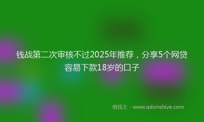 钱战第二次审核不过2025年推荐，分享5个网贷容易下款18岁的口子