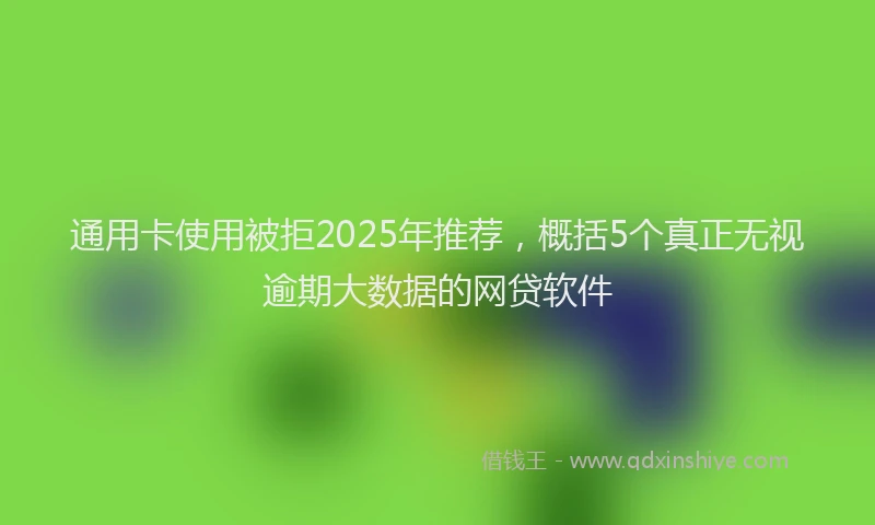 通用卡使用被拒2025年推荐，概括5个真正无视逾期大数据的网贷软件