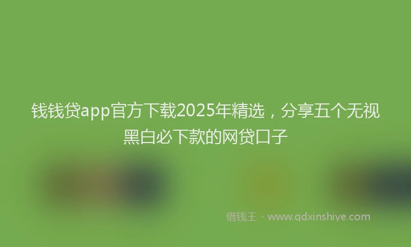 钱钱贷app官方下载2025年精选，分享五个无视黑白必下款的网贷口子