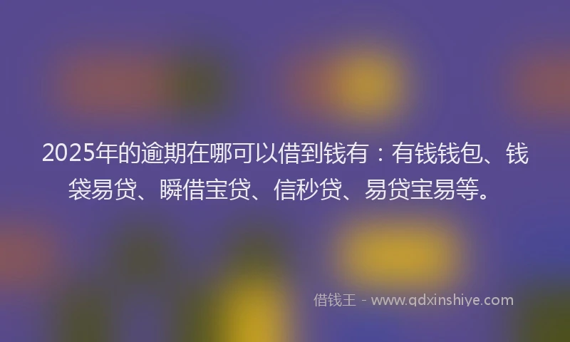 2025年的逾期在哪可以借到钱有：有钱钱包、钱袋易贷、瞬借宝贷、信秒贷、易贷宝易等。
