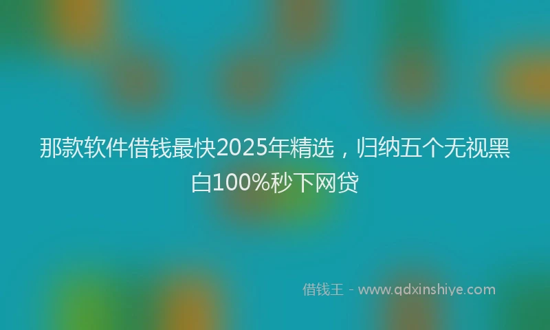 那款软件借钱最快2025年精选，归纳五个无视黑白100%秒下网贷