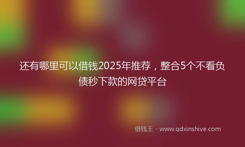 还有哪里可以借钱2025年推荐，整合5个不看负债秒下款的网贷平台