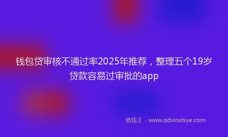 钱包贷审核不通过率2025年推荐，整理五个19岁贷款容易过审批的app