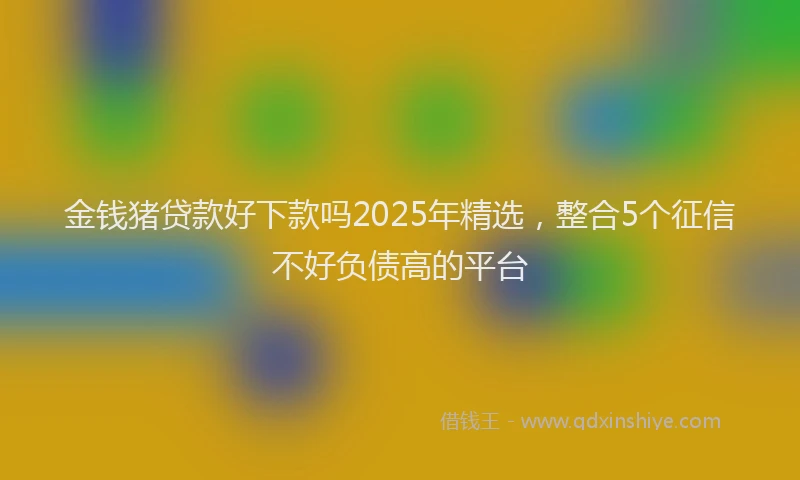 金钱猪贷款好下款吗2025年精选，整合5个征信不好负债高的平台