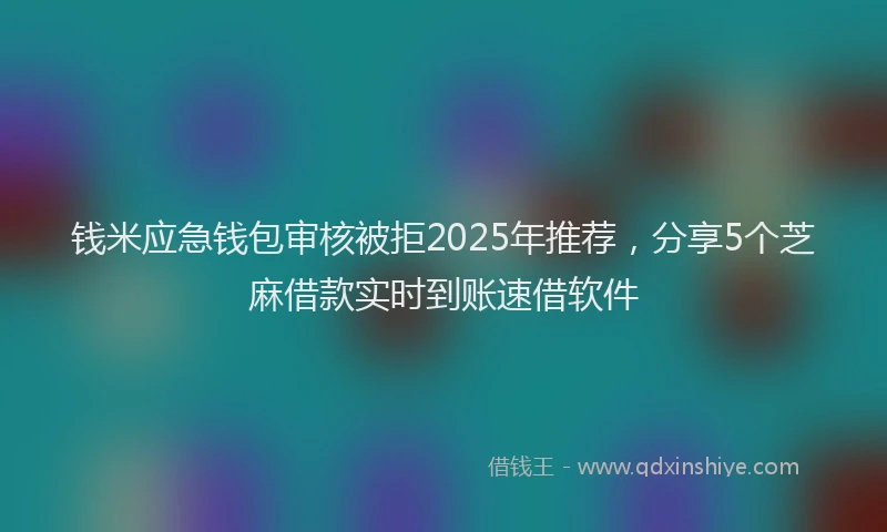 钱米应急钱包审核被拒2025年推荐，分享5个芝麻借款实时到账速借软件