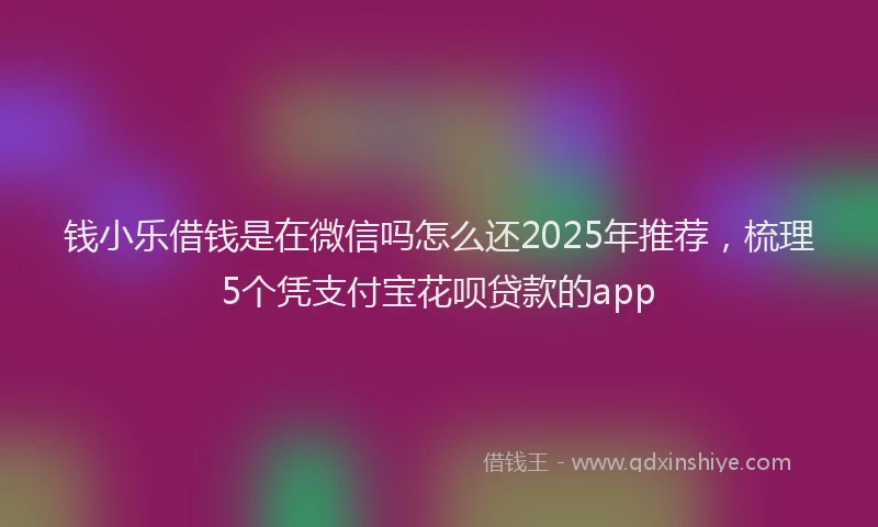 钱小乐借钱是在微信吗怎么还2025年推荐，梳理5个凭支付宝花呗贷款的app