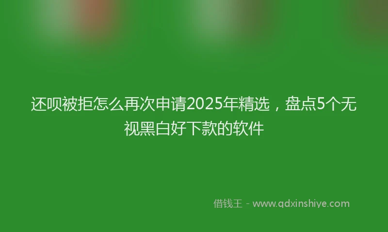 还呗被拒怎么再次申请2025年精选，盘点5个无视黑白好下款的软件