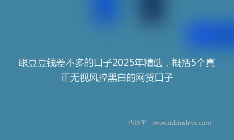 跟豆豆钱差不多的口子2025年精选，概括5个真正无视风控黑白的网贷口子
