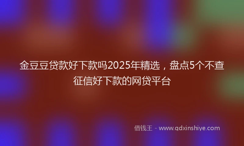 金豆豆贷款好下款吗2025年精选，盘点5个不查征信好下款的网贷平台
