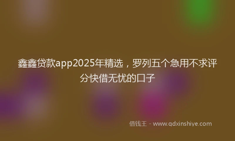 鑫鑫贷款app2025年精选，罗列五个急用不求评分快借无忧的口子