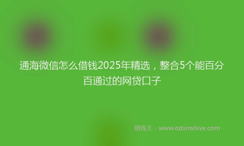 通海微信怎么借钱2025年精选，整合5个能百分百通过的网贷口子