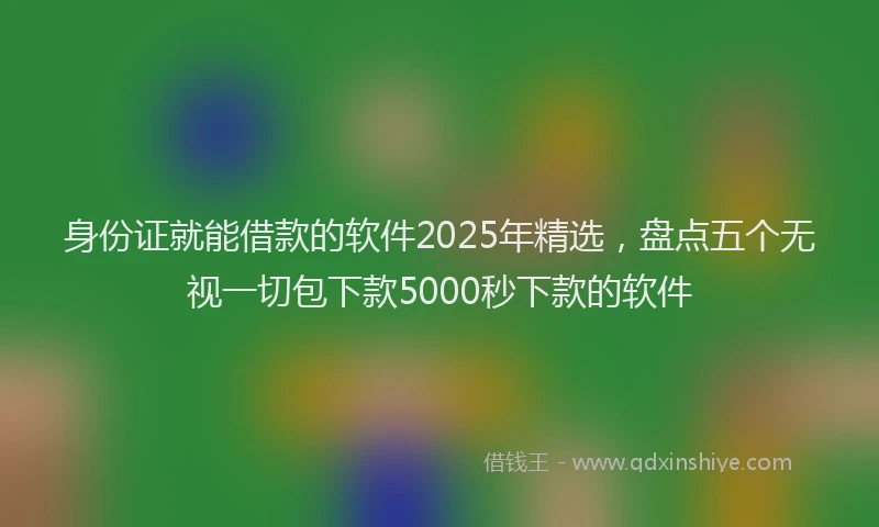 身份证就能借款的软件2025年精选，盘点五个无视一切包下款5000秒下款的软件