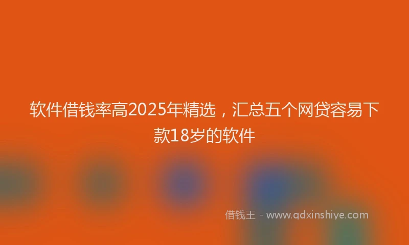 软件借钱率高2025年精选，汇总五个网贷容易下款18岁的软件
