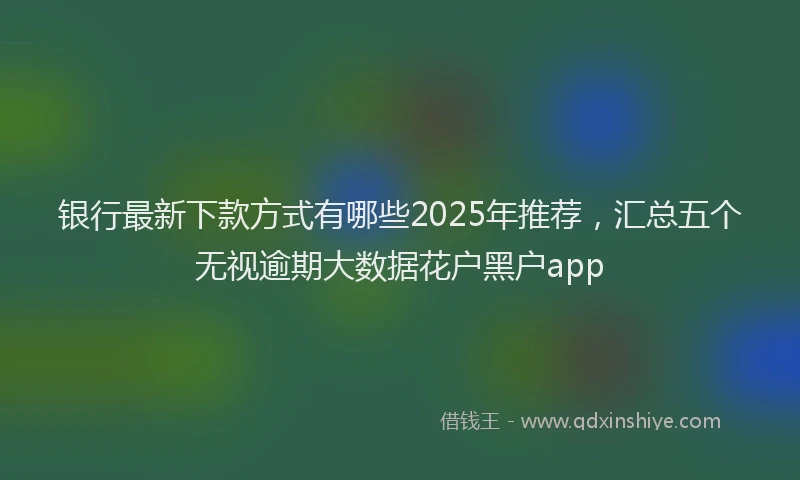 银行最新下款方式有哪些2025年推荐，汇总五个无视逾期大数据花户黑户app