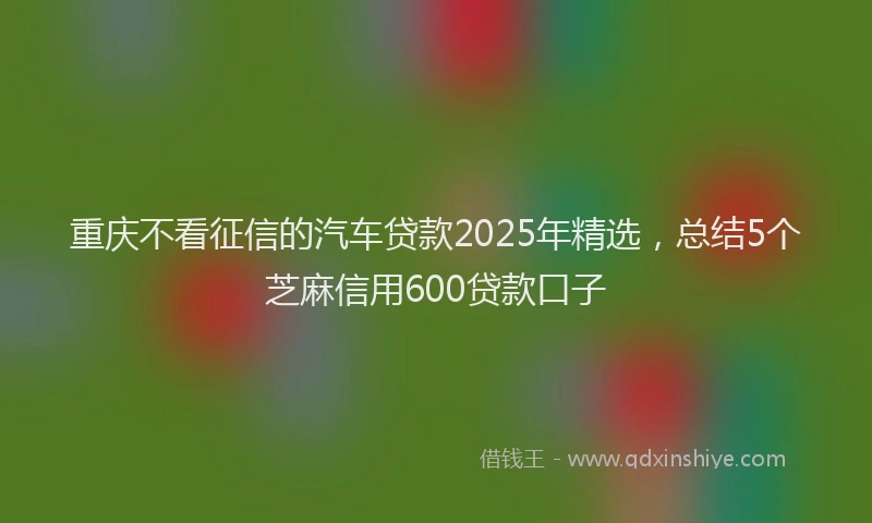 重庆不看征信的汽车贷款2025年精选，总结5个芝麻信用600贷款口子