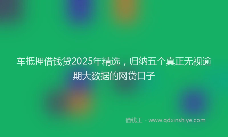 车抵押借钱贷2025年精选，归纳五个真正无视逾期大数据的网贷口子