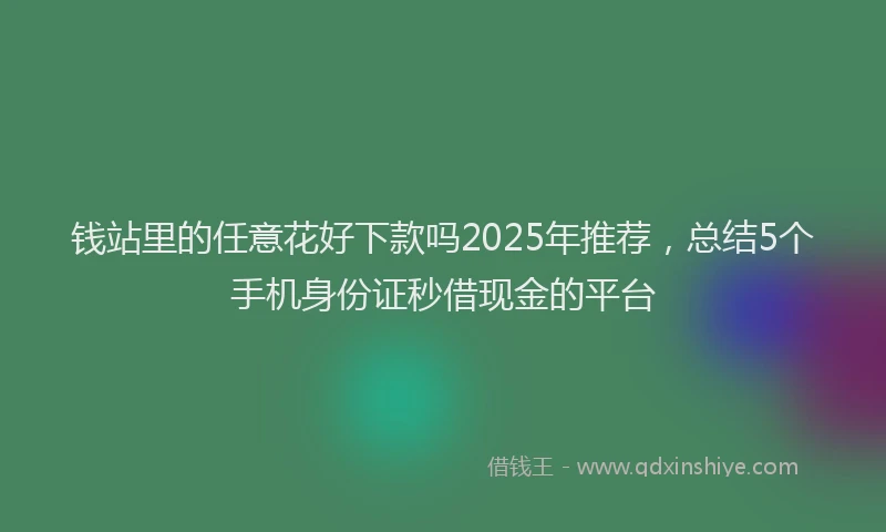 钱站里的任意花好下款吗2025年推荐，总结5个手机身份证秒借现金的平台