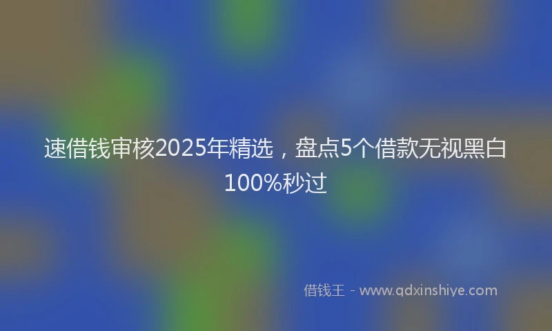 速借钱审核2025年精选，盘点5个借款无视黑白100%秒过