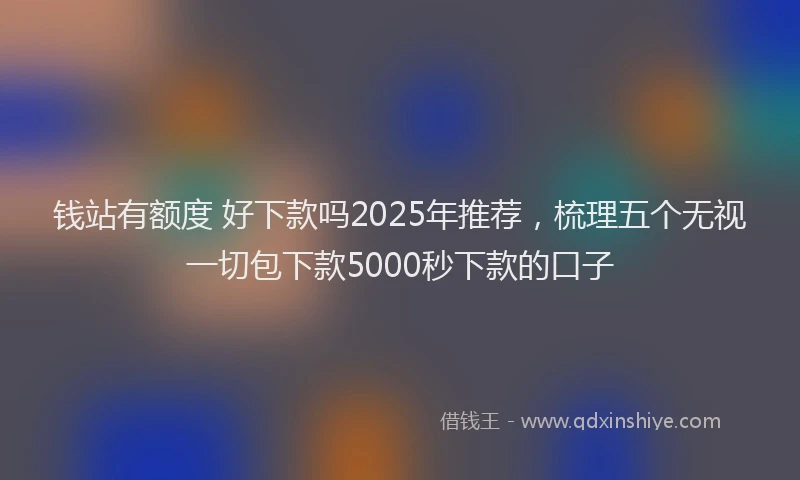 钱站有额度 好下款吗2025年推荐，梳理五个无视一切包下款5000秒下款的口子