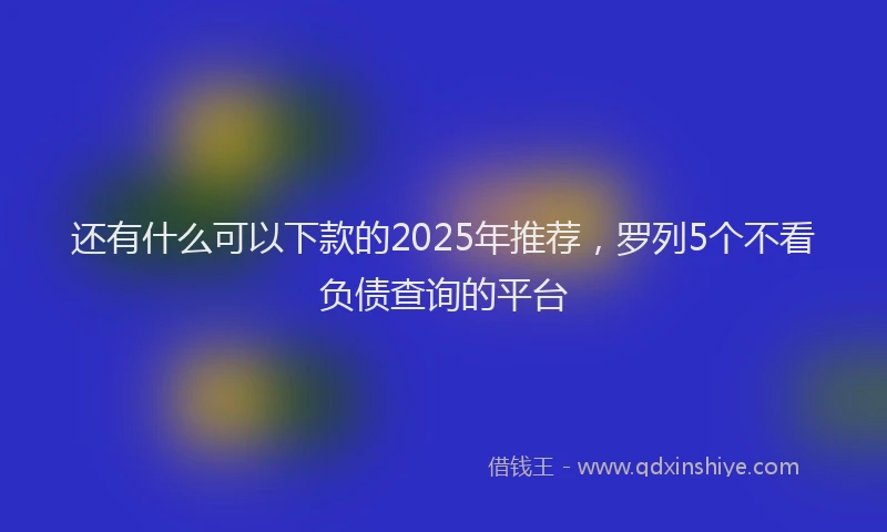 还有什么可以下款的2025年推荐，罗列5个不看负债查询的平台