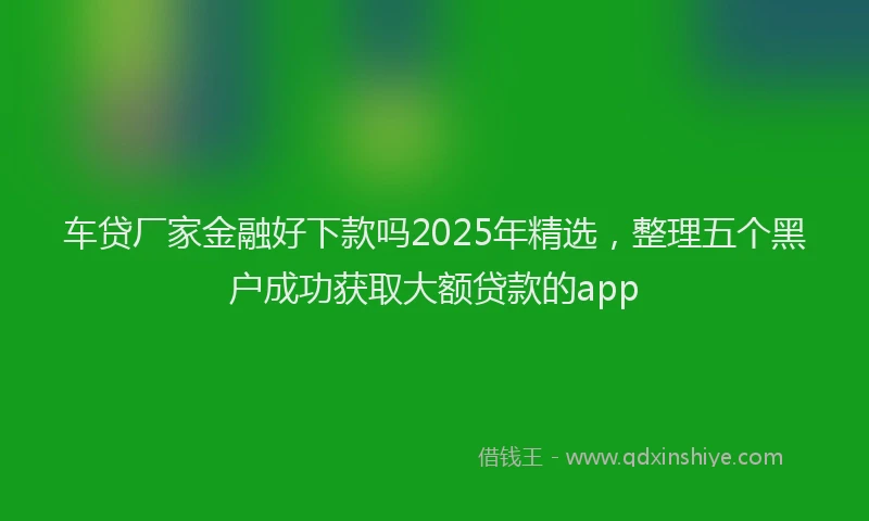 车贷厂家金融好下款吗2025年精选，整理五个黑户成功获取大额贷款的app