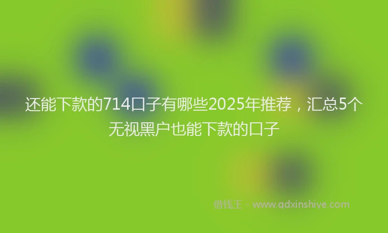 还能下款的714口子有哪些2025年推荐，汇总5个无视黑户也能下款的口子