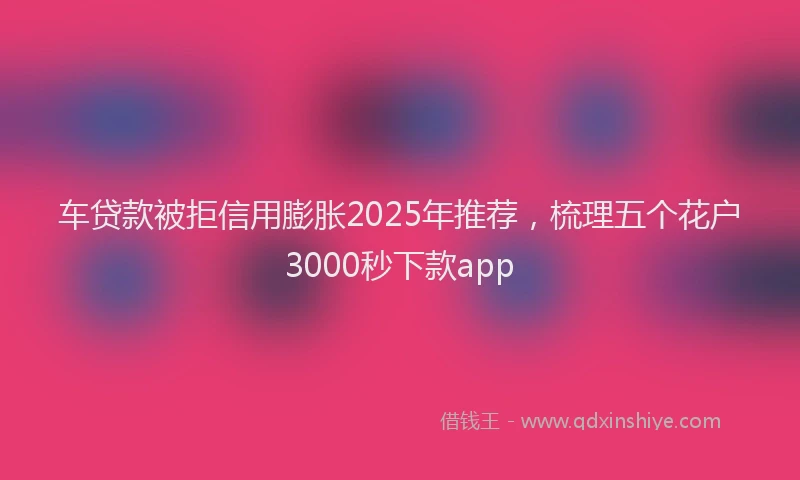 车贷款被拒信用膨胀2025年推荐，梳理五个花户3000秒下款app