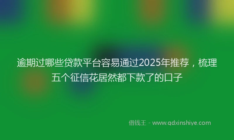 逾期过哪些贷款平台容易通过2025年推荐，梳理五个征信花居然都下款了的口子