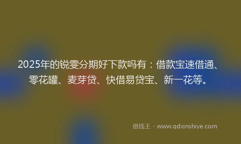 2025年的锐雯分期好下款吗有：借款宝速借通、零花罐、麦芽贷、快借易贷宝、新一花等。